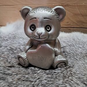 Metal Teddy Bear money bank